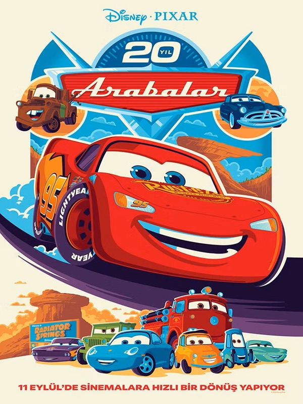 Arabalar Cars 20 yil film afisi